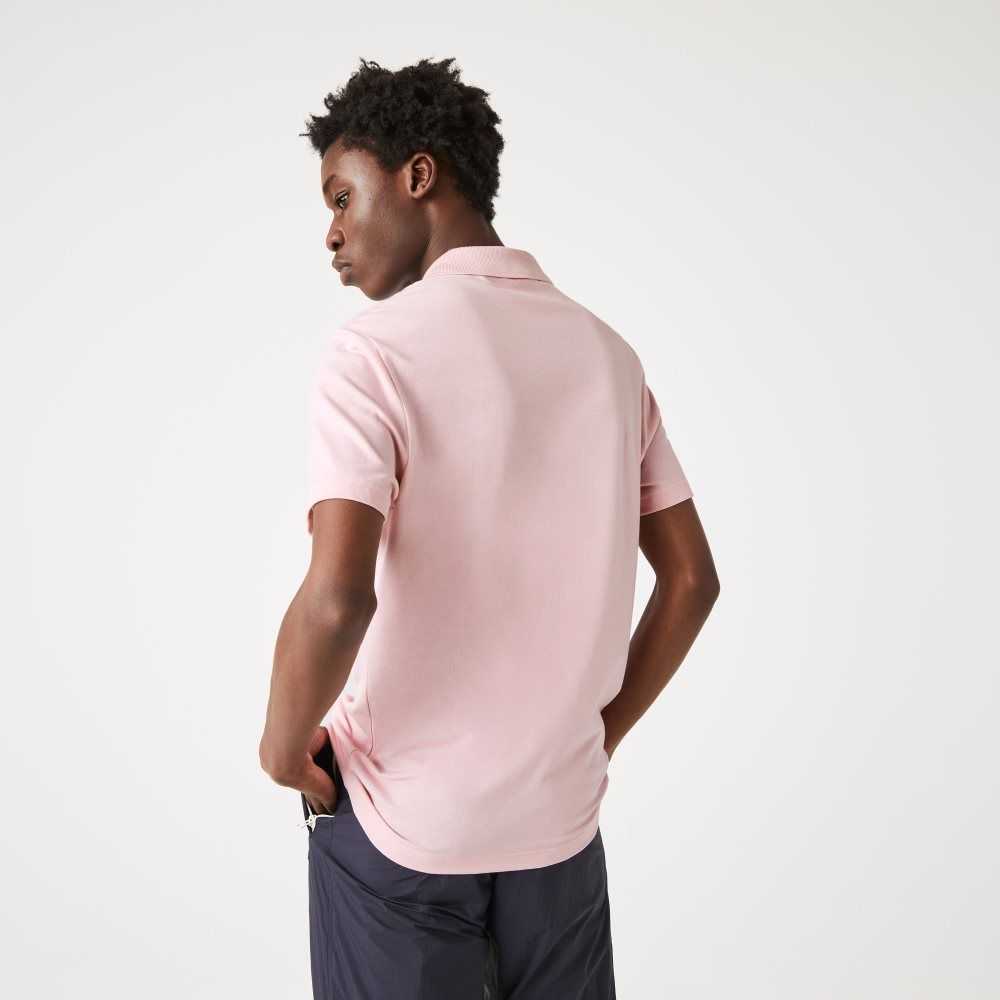 Pink Lacoste Regular Fit Stretch Organic Cotton Polo | SJORDK-207