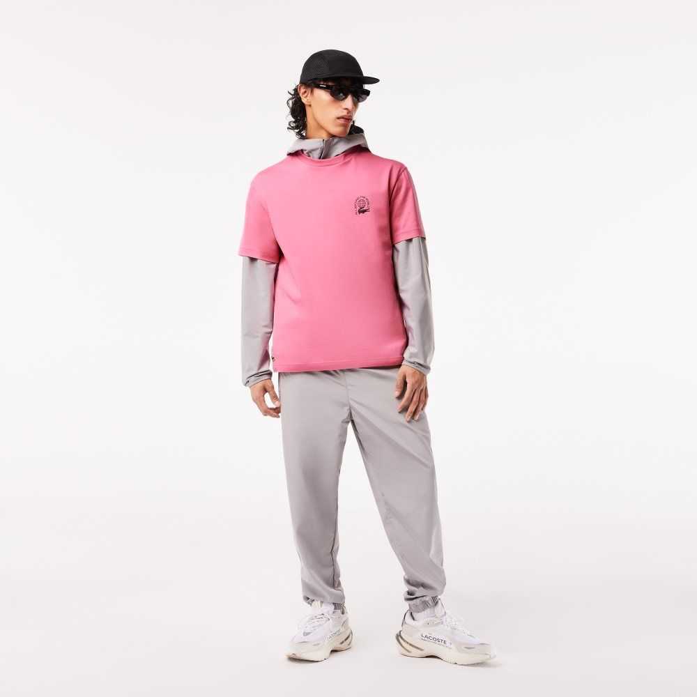 Pink Lacoste Relaxed Fit Organic Cotton Jersey T-Shirt | HBZTSN-765