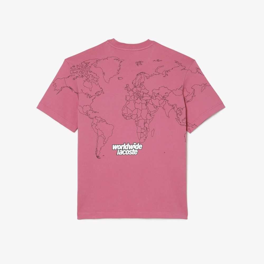 Pink Lacoste Relaxed Fit Organic Cotton Jersey T-Shirt | HBZTSN-765