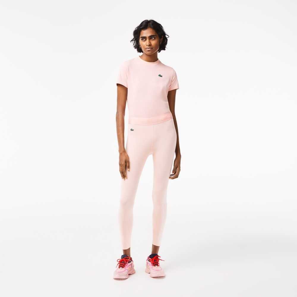 Pink Lacoste SPORT 7/8 Length Recycled Polyester Leggings | IRZGTE-065