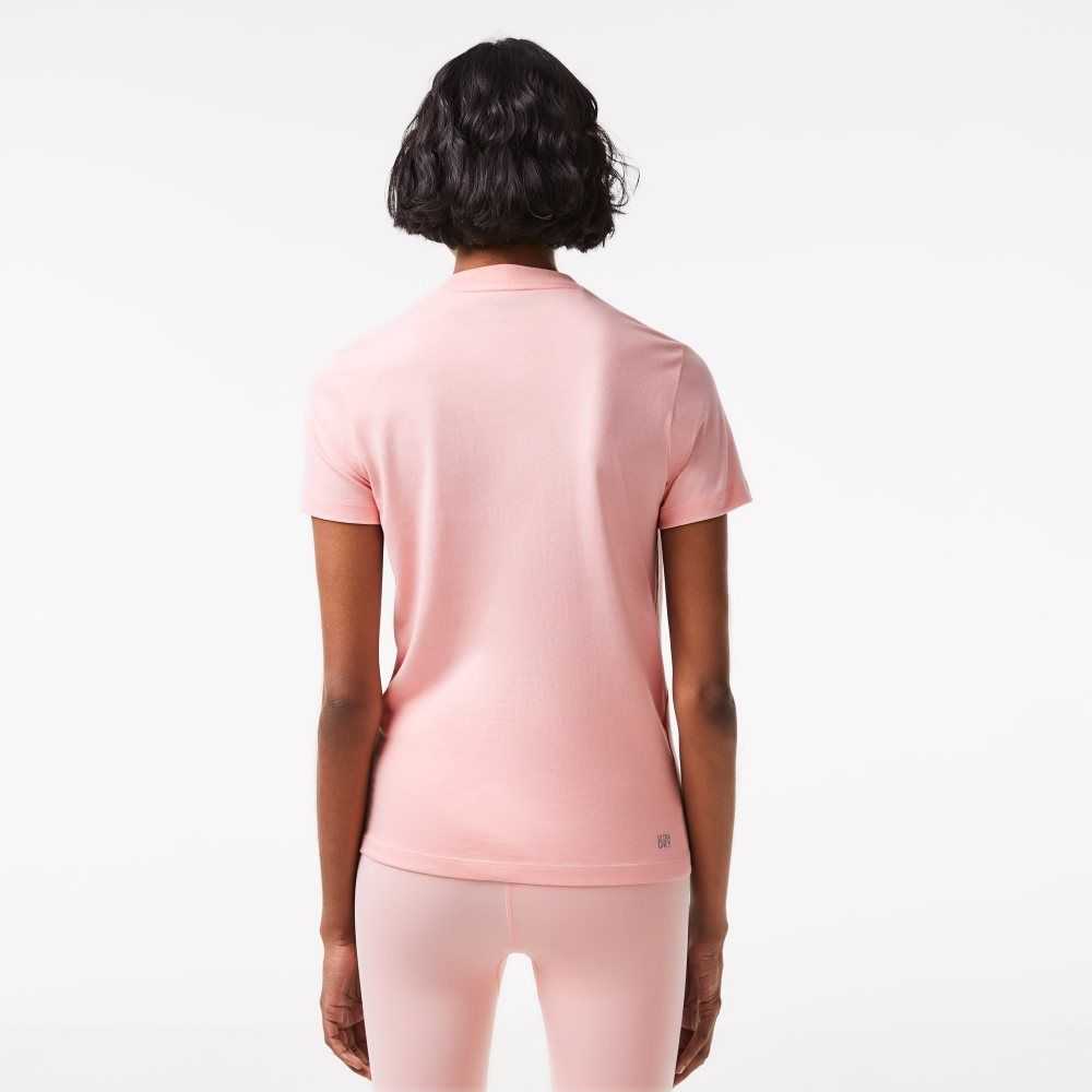 Pink Lacoste SPORT Organic Cotton Jersey T-Shirt | XQSCWF-789