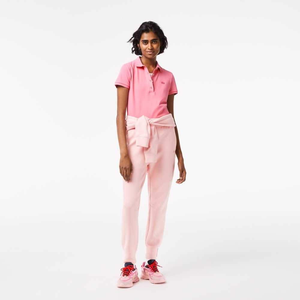 Pink Lacoste Slim Fit Stretch Cotton Pique Polo | TIYPSF-721