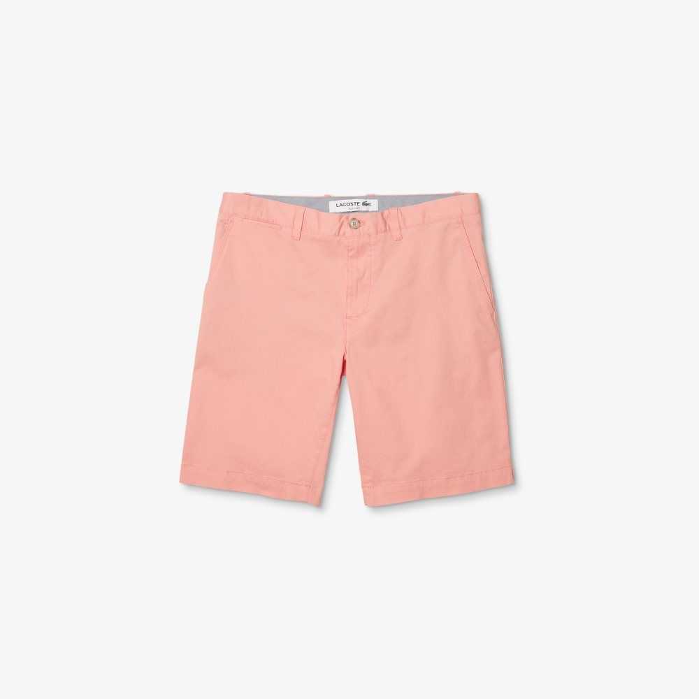 Pink Lacoste Slim Fit Stretch Gabardine Shorts | JTORWE-648