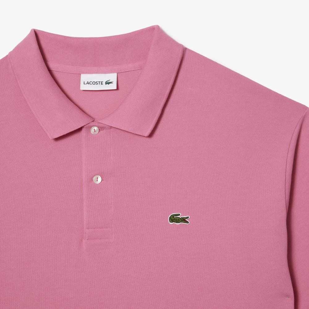 Pink Lacoste Tall Fit Cotton Petit Pique Polo | QCEZJP-856