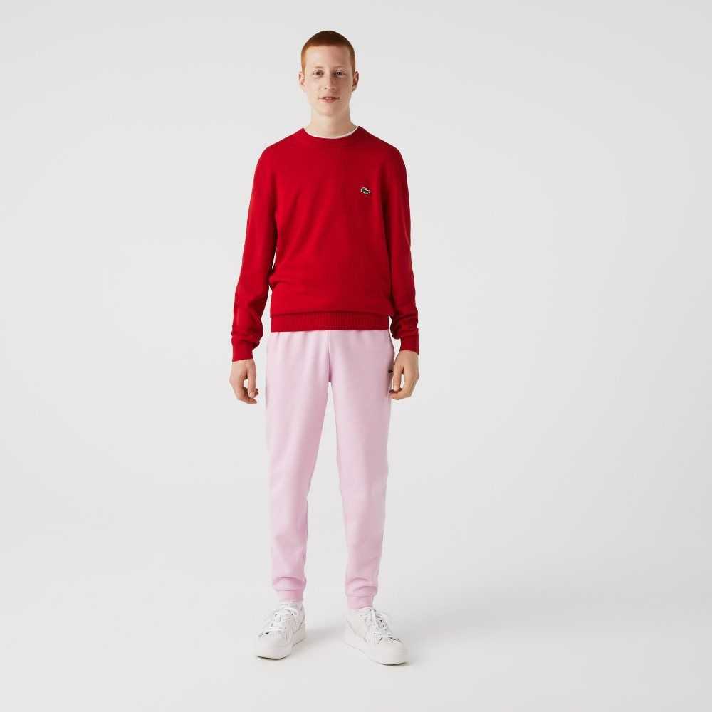 Pink Lacoste Tapered Fit Fleece Trackpants | TKCFGD-418