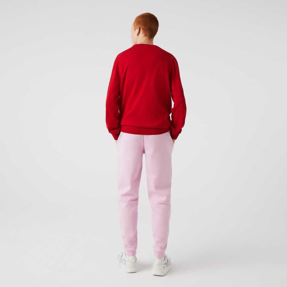 Pink Lacoste Tapered Fit Fleece Trackpants | TKCFGD-418