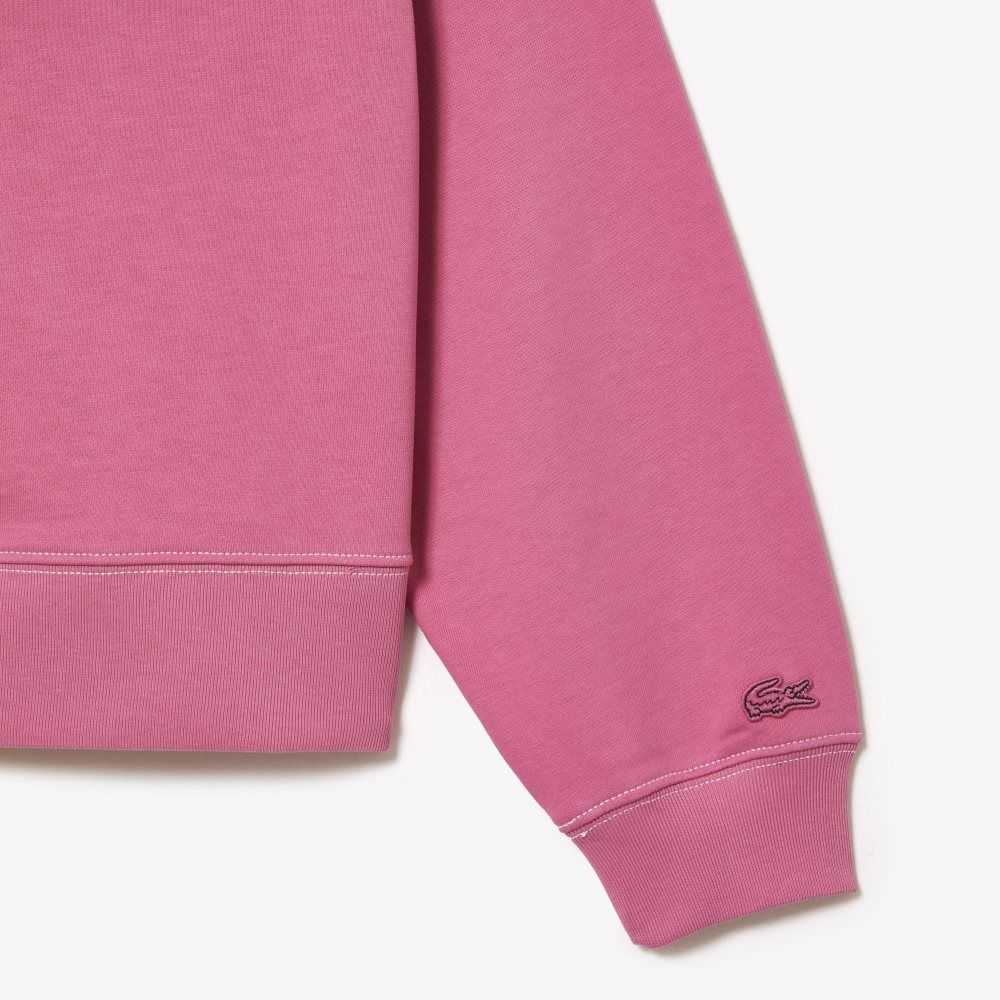 Pink Lacoste Texture Print Hoodie | JKTNGW-098