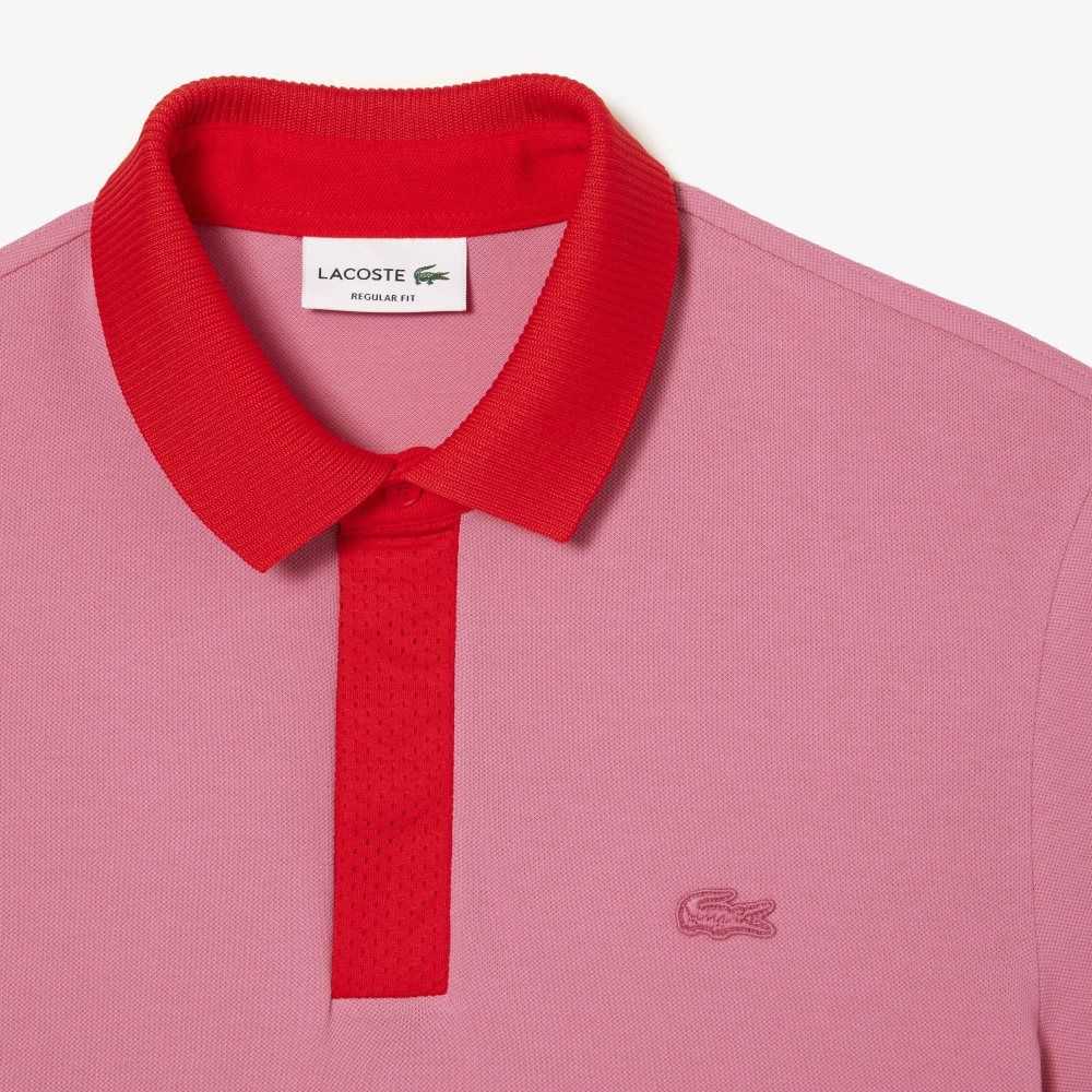 Pink / Red Lacoste Smart Paris Polo with cotton Petit Pique | IJUOVY-852