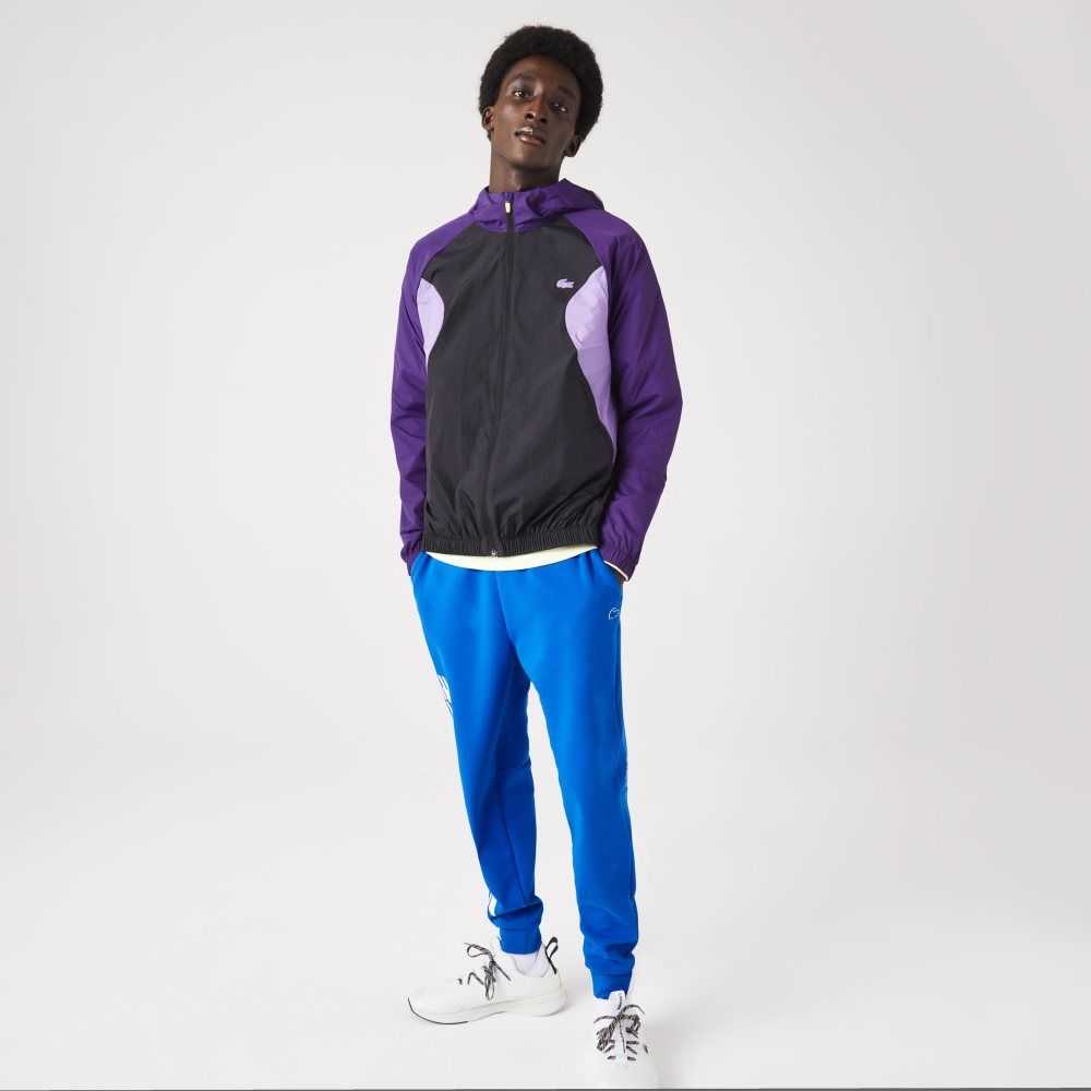 Purple / Black / Purple Lacoste SPORT Packable Windbreaker | CUDVLZ-473