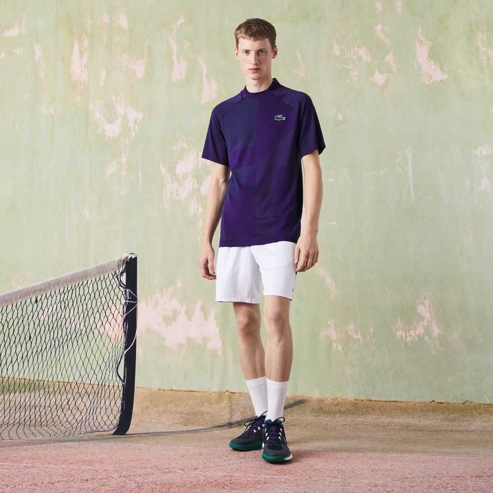 Purple / Green Lacoste SPORT Slim Fit Seamless Tennis Polo | QDEVJA-147