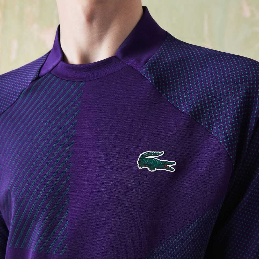 Purple / Green Lacoste SPORT Slim Fit Seamless Tennis Polo | QDEVJA-147