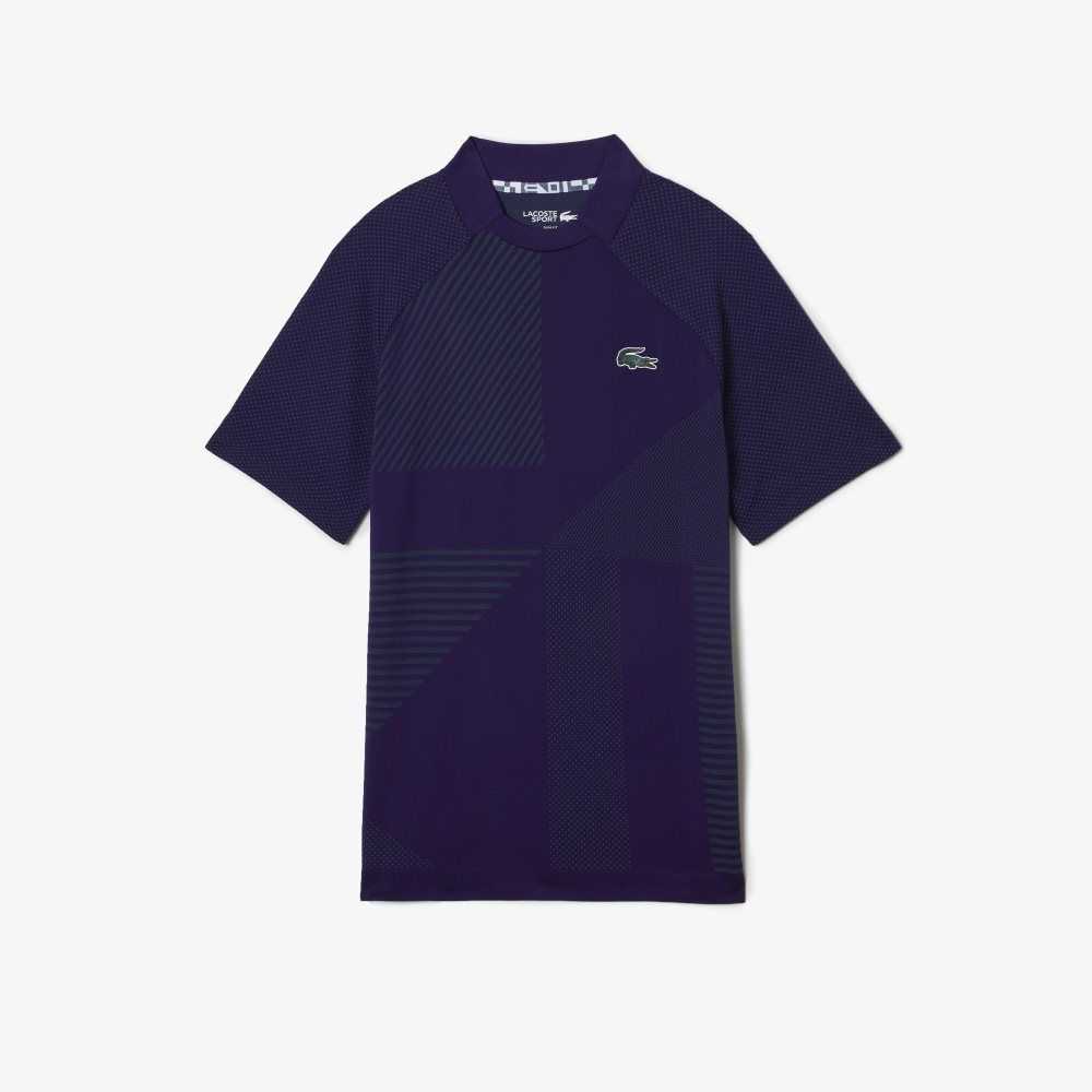 Purple / Green Lacoste SPORT Slim Fit Seamless Tennis Polo | QDEVJA-147