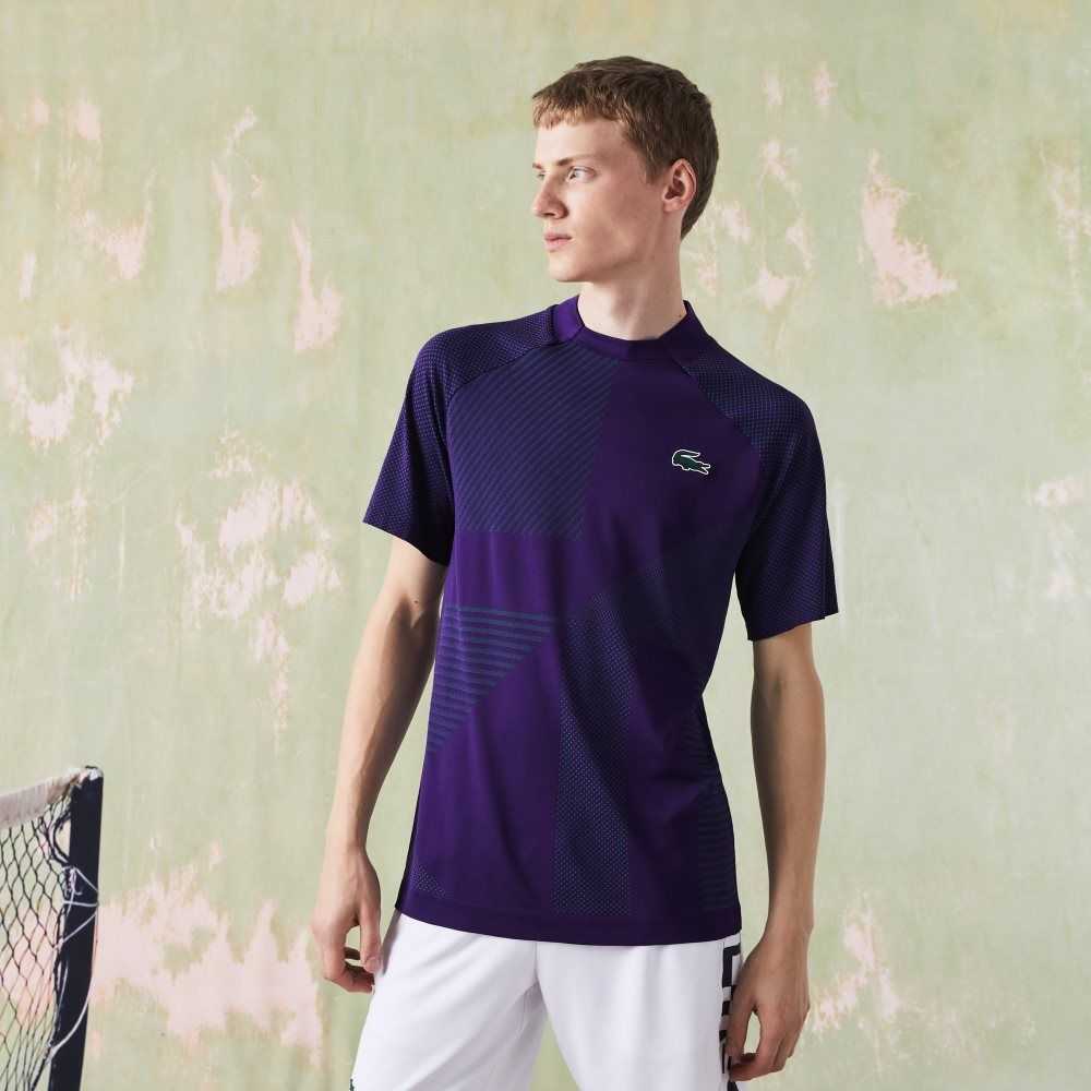 Purple / Green Lacoste SPORT Slim Fit Seamless Tennis Polo | QDEVJA-147