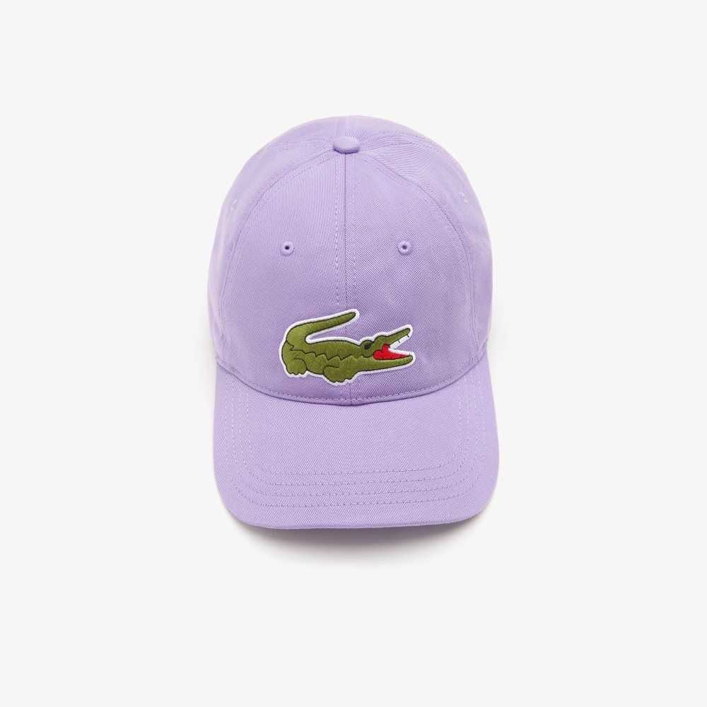 Purple Lacoste Adjustable Organic Cotton Twill Cap | DWATXC-327