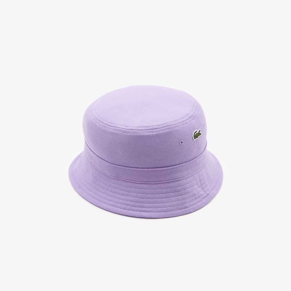 Purple Lacoste Organic Cotton Bucket Hat | OXQGYT-518