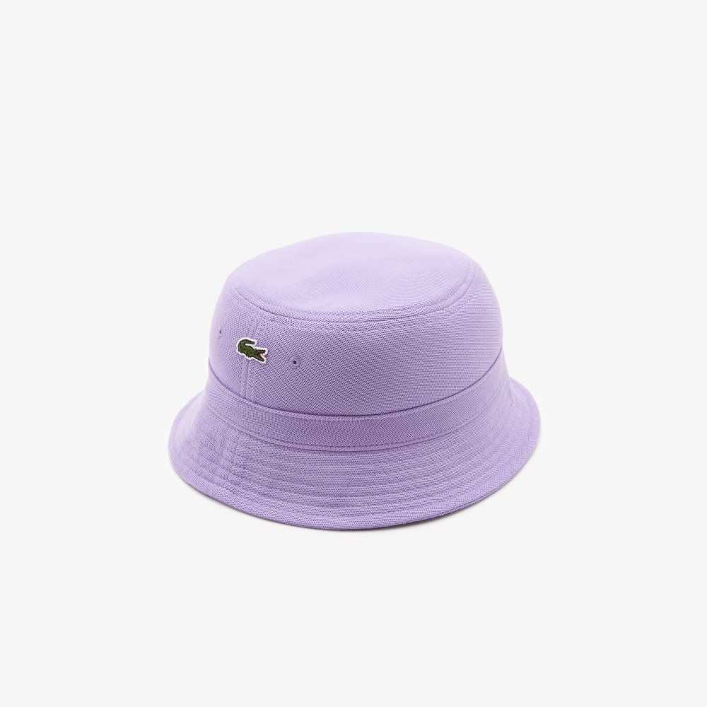 Purple Lacoste Organic Cotton Bucket Hat | OXQGYT-518