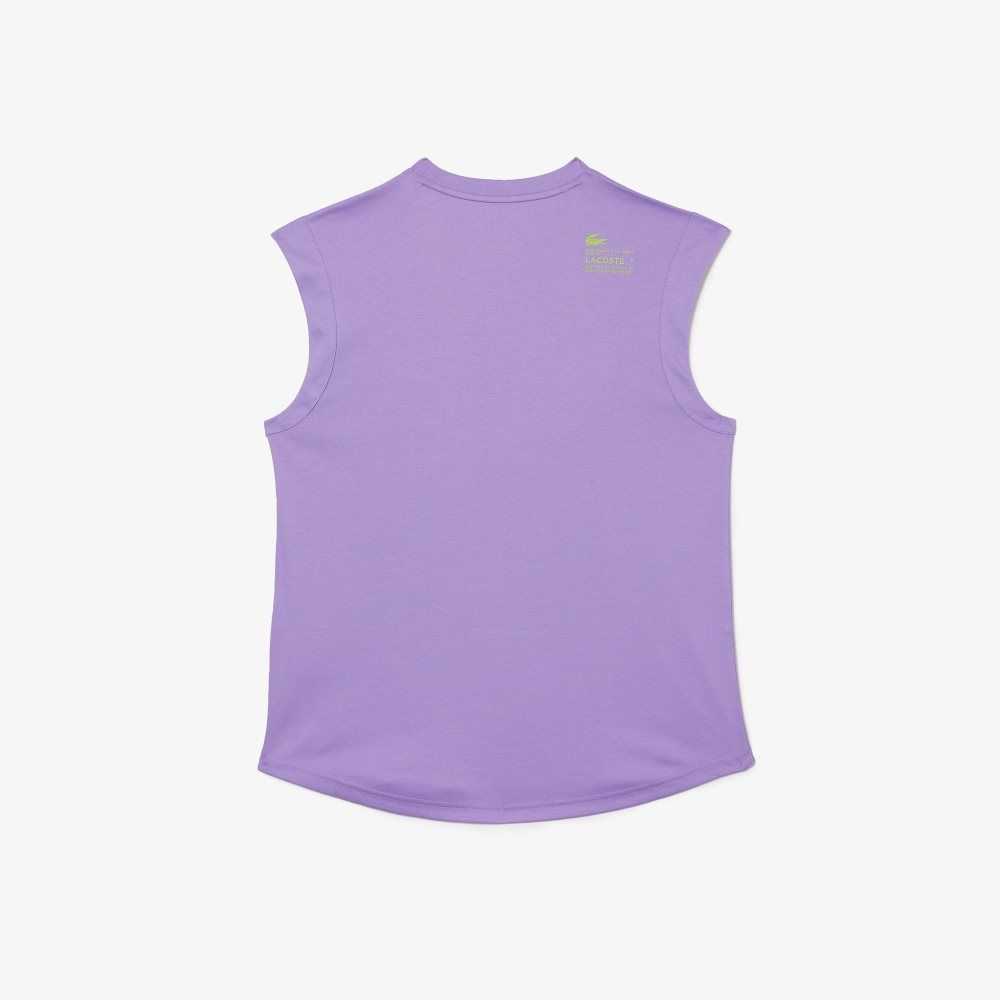 Purple Lacoste SPORT Loose Fit Branded Coordinate T-Shirt | OXHBQT-531