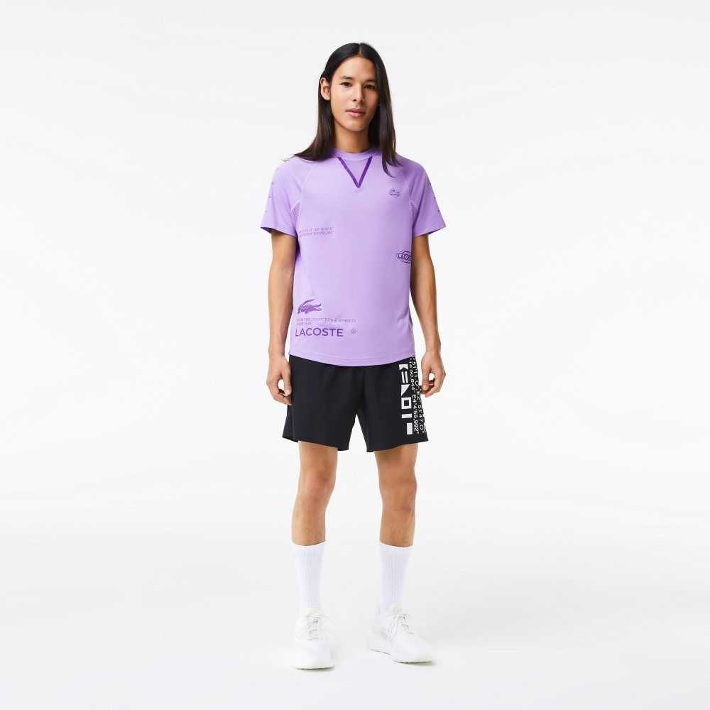 Purple Lacoste SPORT Stretch Jersey T-Shirt | JVREDQ-342