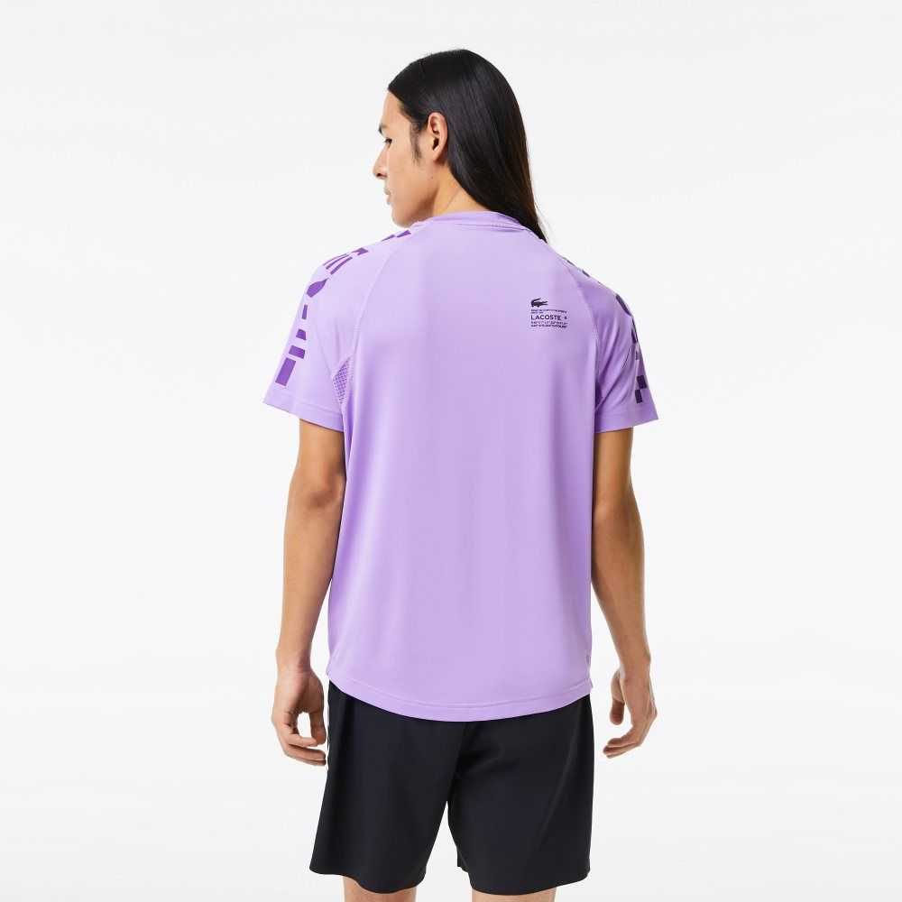 Purple Lacoste SPORT Stretch Jersey T-Shirt | JVREDQ-342