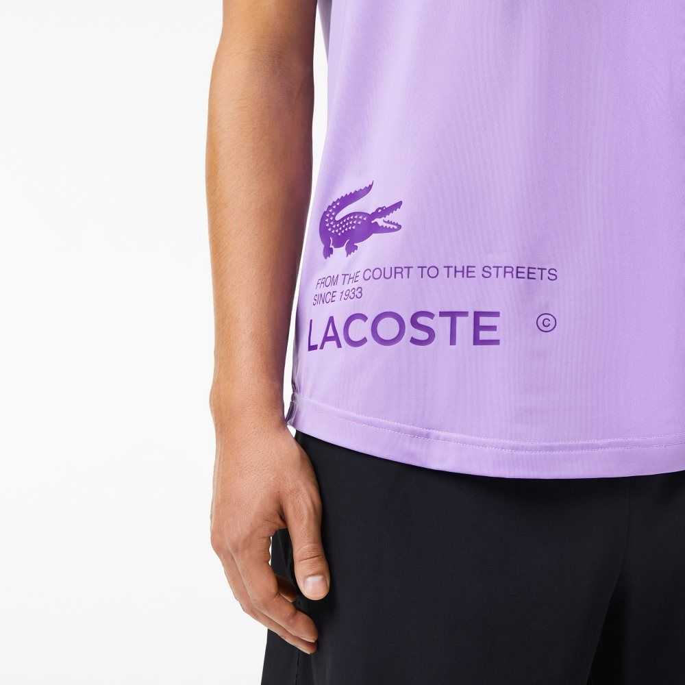 Purple Lacoste SPORT Stretch Jersey T-Shirt | JVREDQ-342