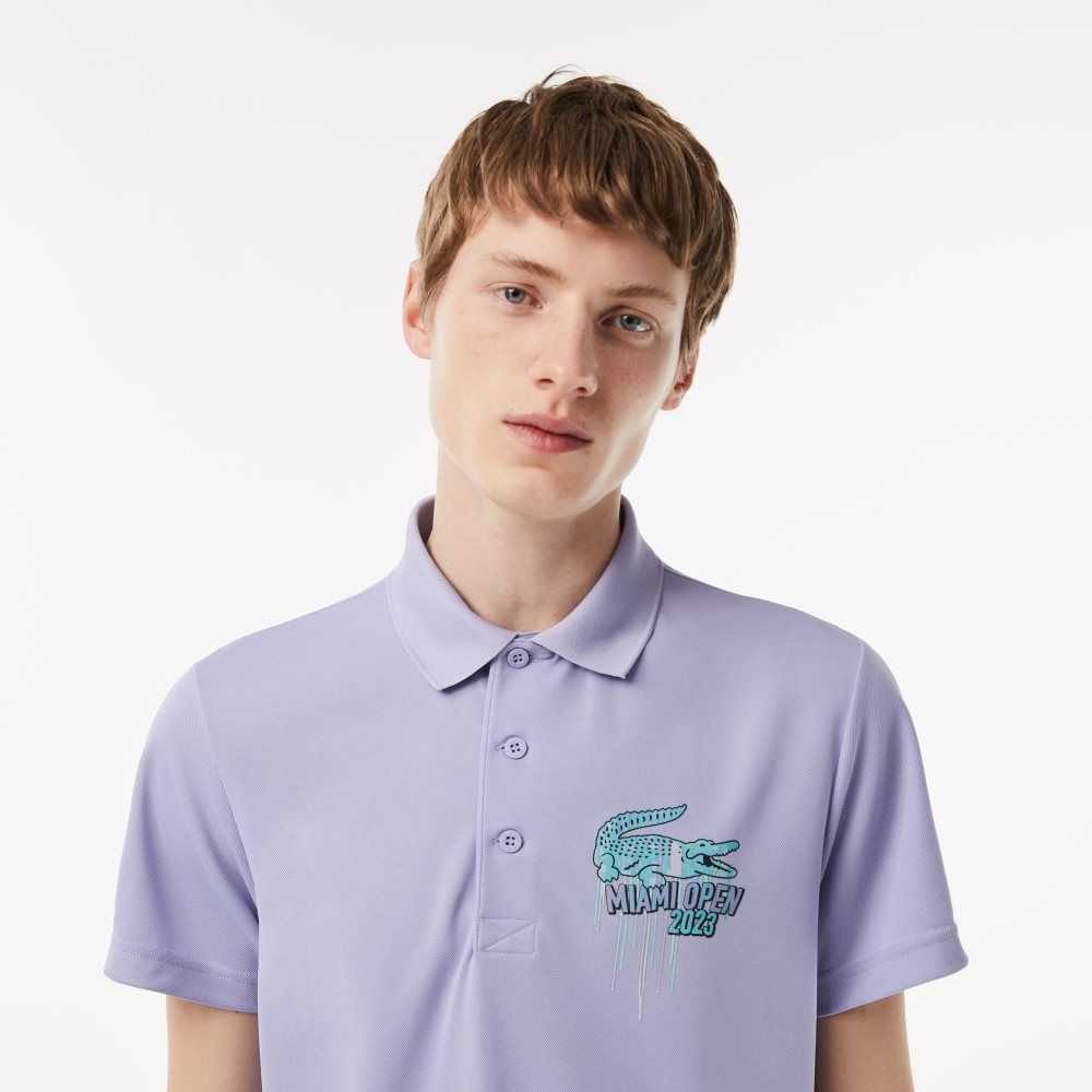 Purple Lacoste Sport Miami Open Edition Pique Polo | EZODKR-504