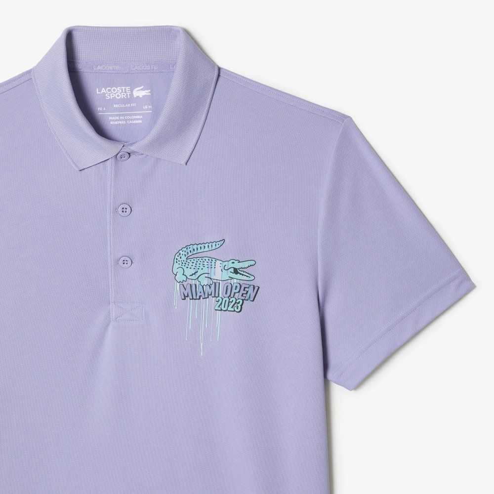 Purple Lacoste Sport Miami Open Edition Pique Polo | EZODKR-504