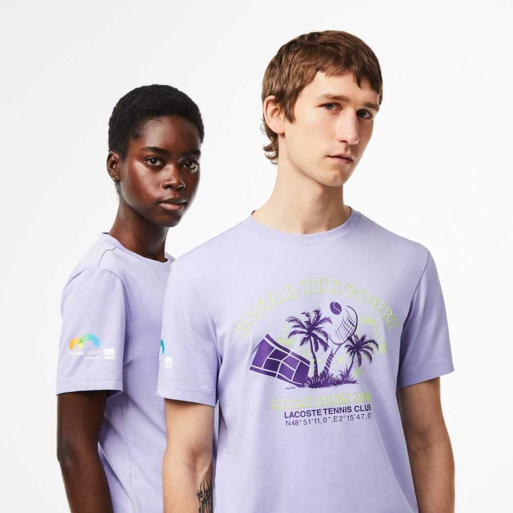 Purple Lacoste Sport Miami Open Edition T-shirt | MNKYTZ-601