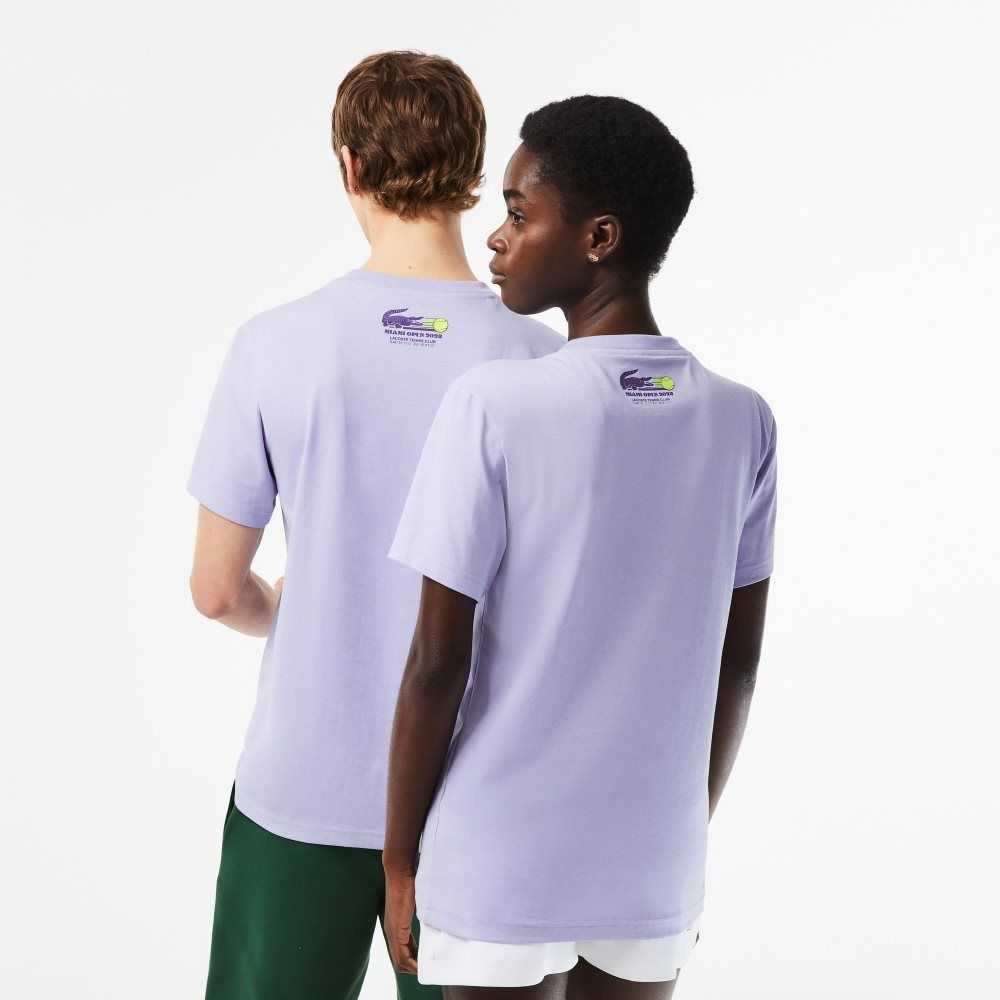 Purple Lacoste Sport Miami Open Edition T-shirt | MNKYTZ-601