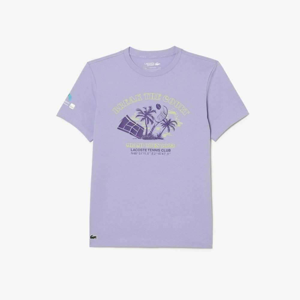 Purple Lacoste Sport Miami Open Edition T-shirt | MNKYTZ-601