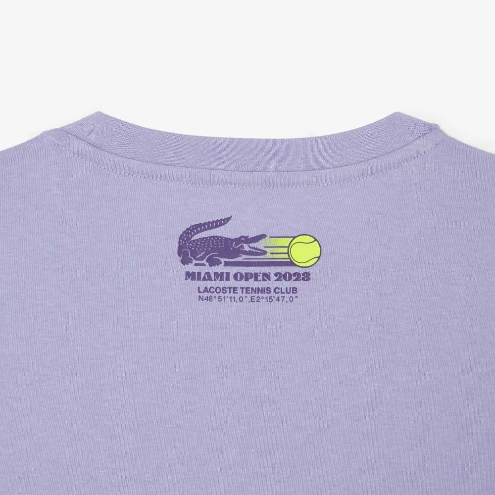 Purple Lacoste Sport Miami Open Edition T-shirt | MNKYTZ-601