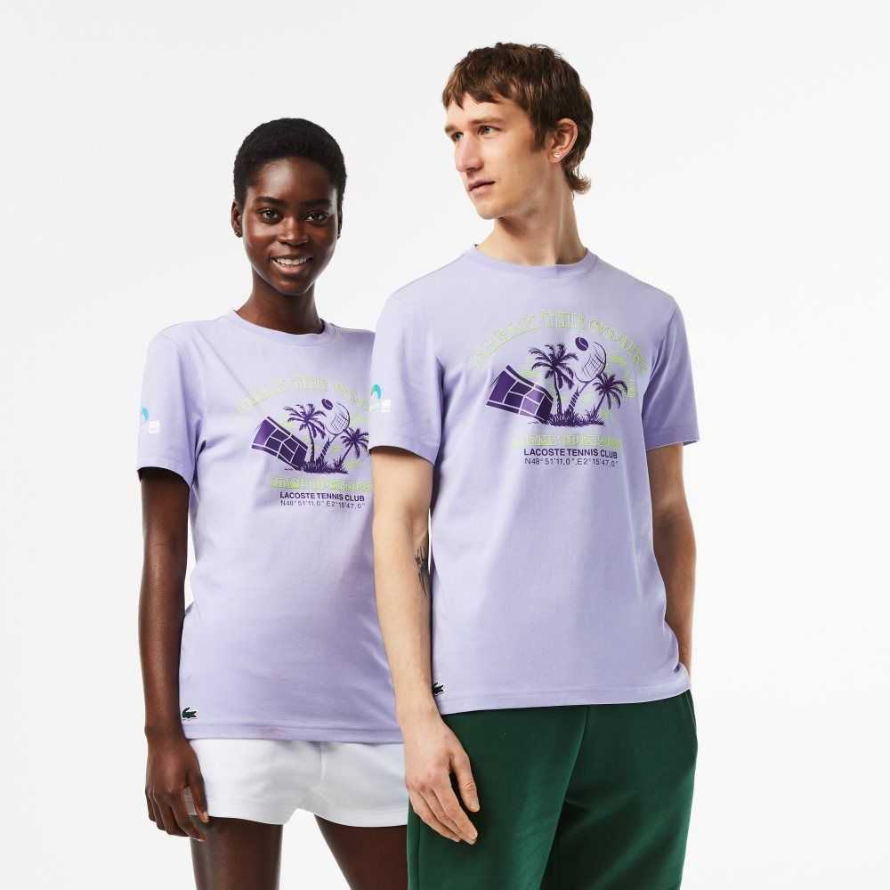 Purple Lacoste Sport Miami Open Edition T-shirt | MNKYTZ-601