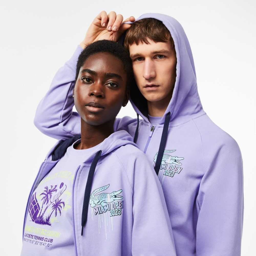 Purple Lacoste Sport Miami Open Edition Hoodie | NAOKJW-637