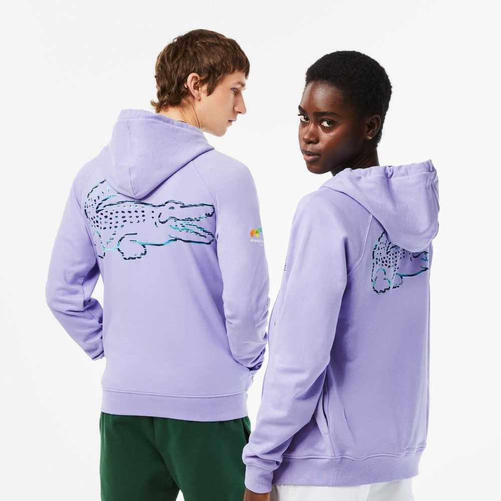 Purple Lacoste Sport Miami Open Edition Hoodie | NAOKJW-637