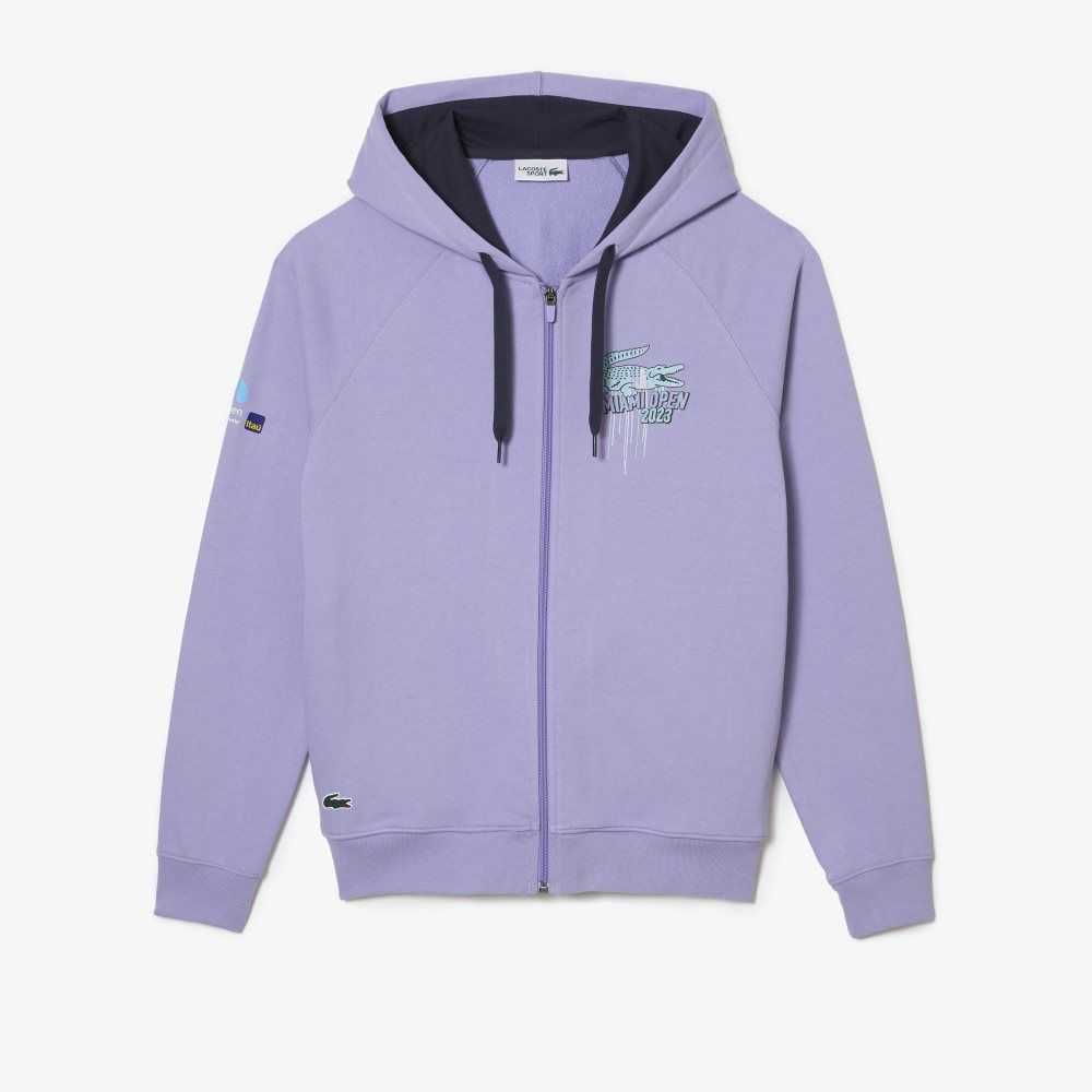 Purple Lacoste Sport Miami Open Edition Hoodie | NAOKJW-637