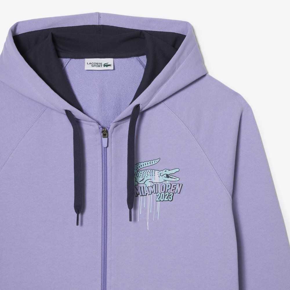 Purple Lacoste Sport Miami Open Edition Hoodie | NAOKJW-637