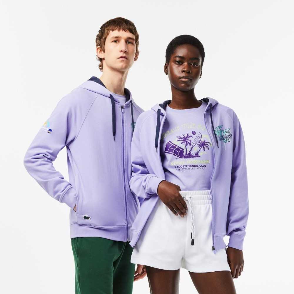 Purple Lacoste Sport Miami Open Edition Hoodie | NAOKJW-637