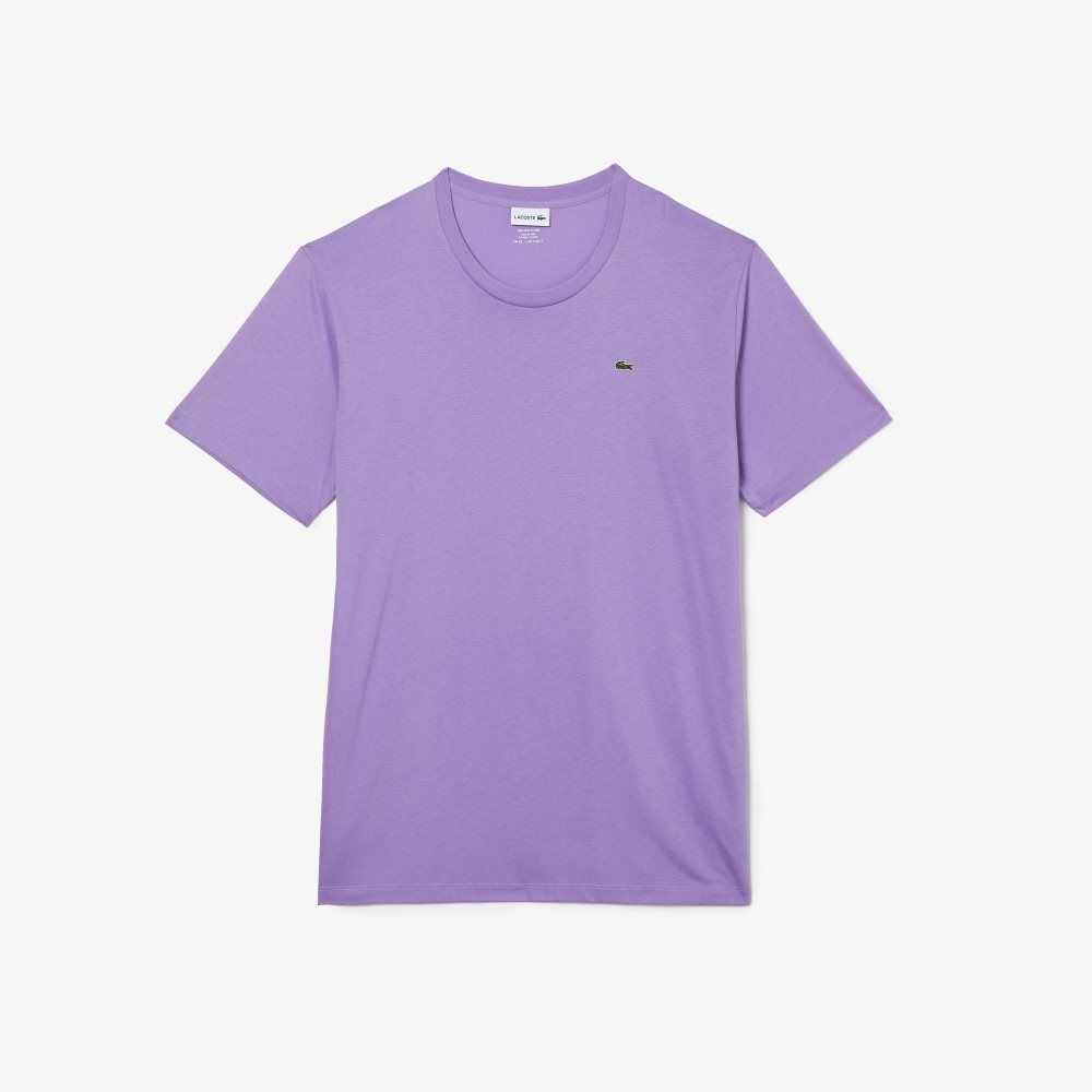 Purple Lacoste Tall Fit Pima Cotton Jersey T-Shirt | TNOCDE-397