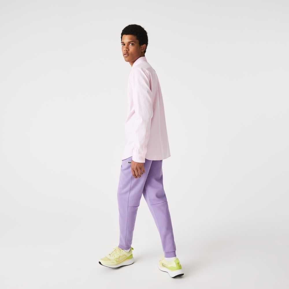 Purple Lacoste Tapered Fit Fleece Trackpants | LGVFXO-804