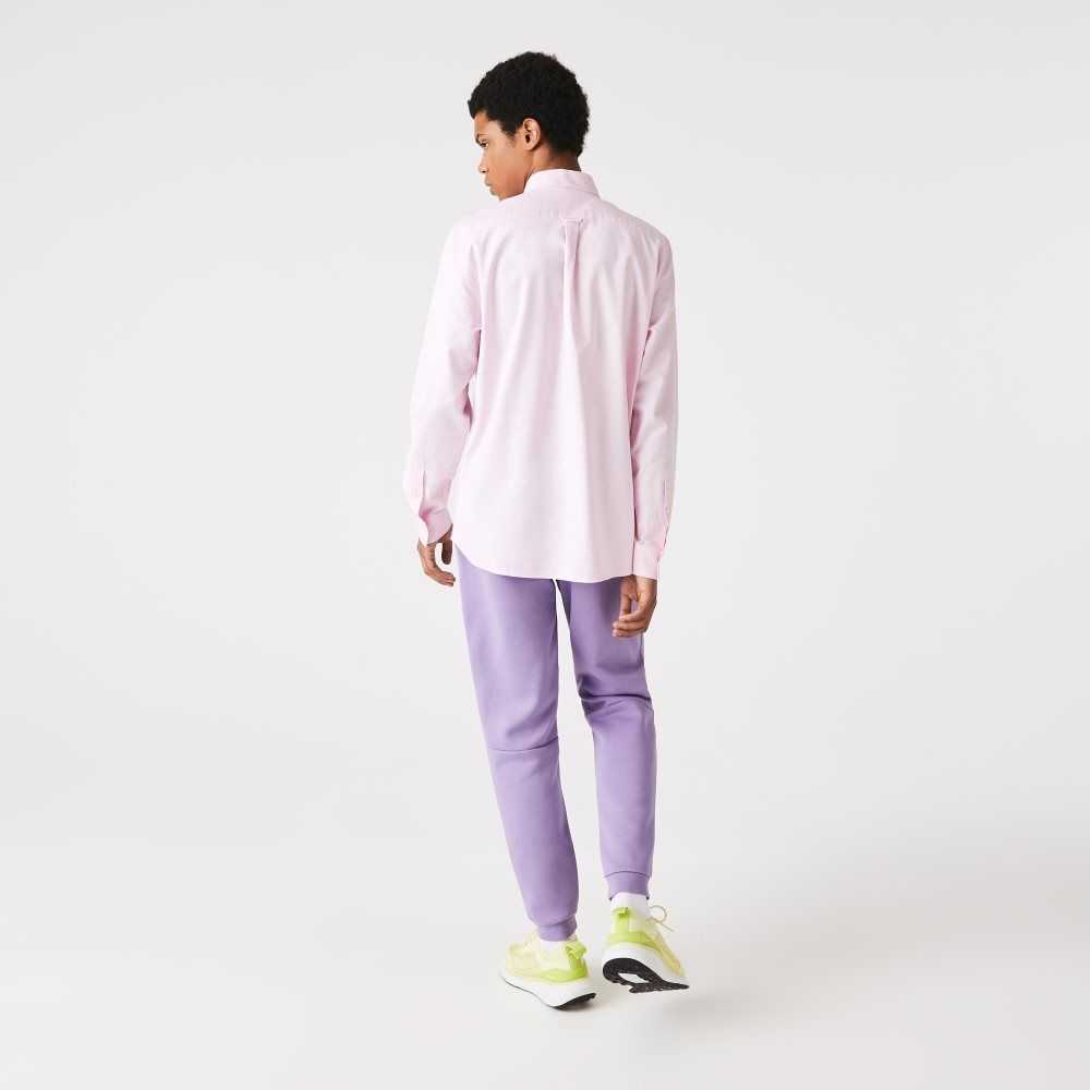 Purple Lacoste Tapered Fit Fleece Trackpants | LGVFXO-804