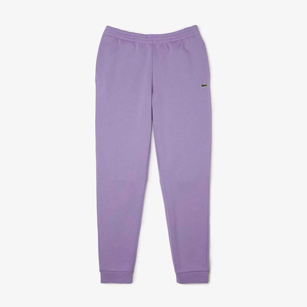 Purple Lacoste Tapered Fit Fleece Trackpants | LGVFXO-804