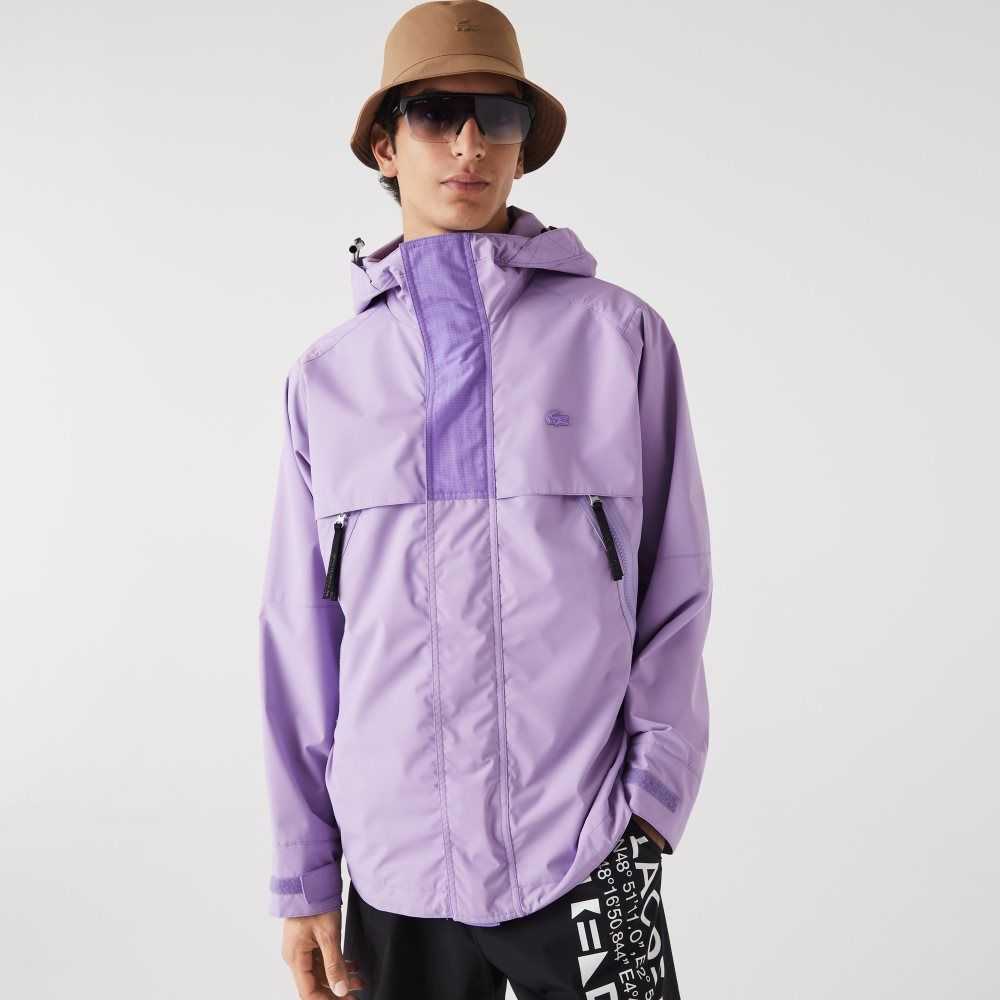 Purple Lacoste Water-Repellent Parka | ZDENCH-920