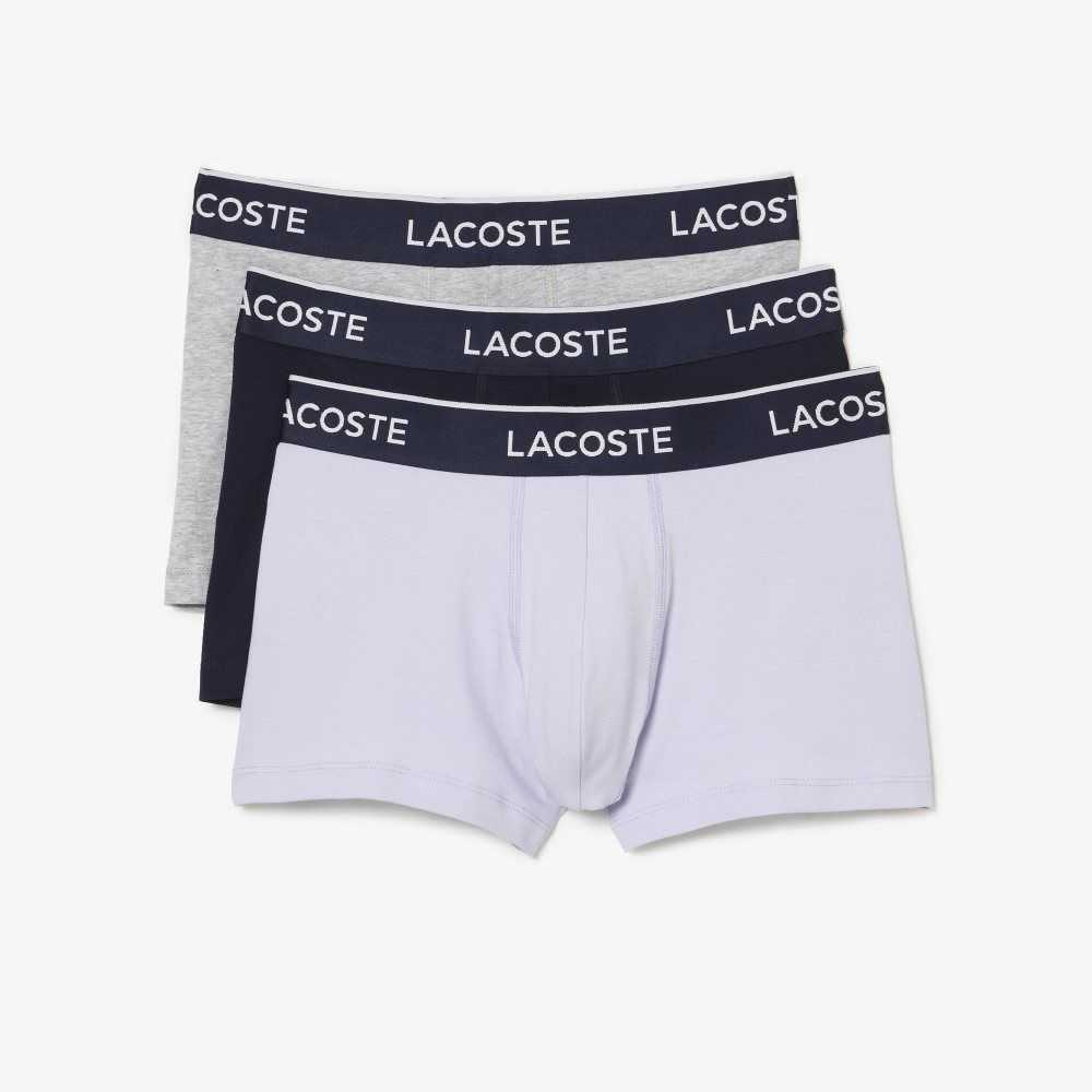 Purple / Navy Blue / Grey Chine Lacoste Casual Boxer Brief 3-Pack | DUKPWN-513