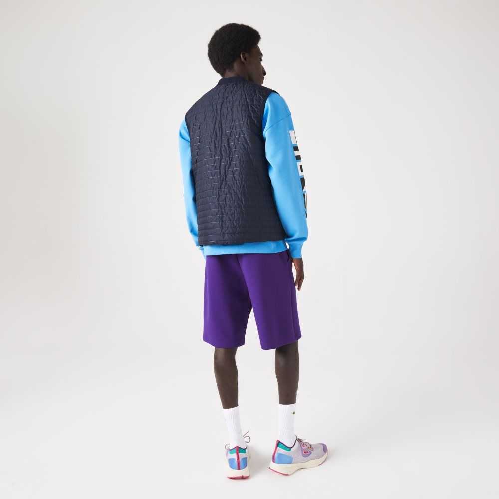 Purple / Navy Blue Lacoste SPORT Padded Reversible Vest | FIDMYU-516