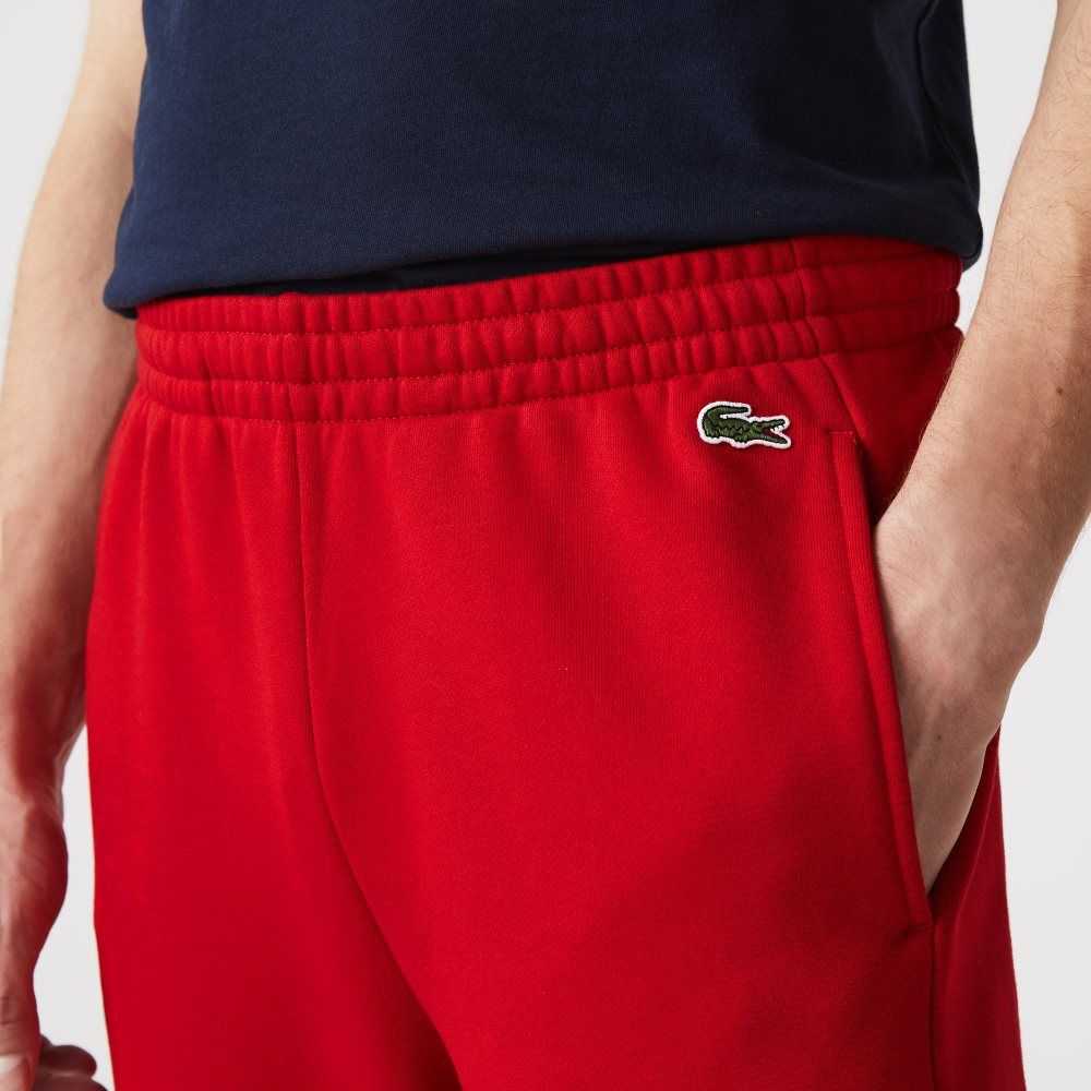 Red / Beige / Navy Blue Lacoste Branded Colorblock Fleece Jogging Pants | ZHIAKQ-279