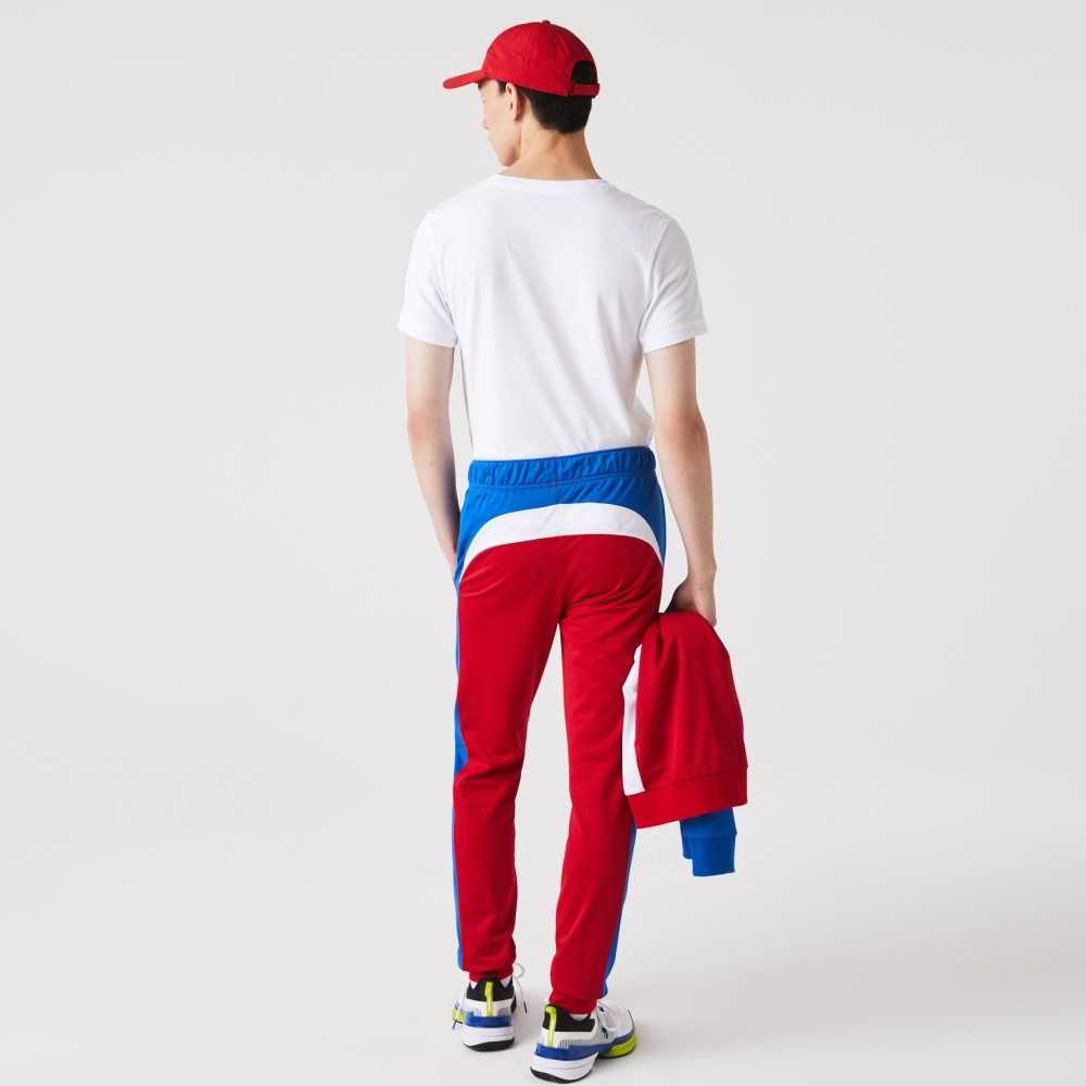 Red / Blue / White Lacoste SPORT Abrasion-Resistant Tennis Trackpants | ZHEQJI-784