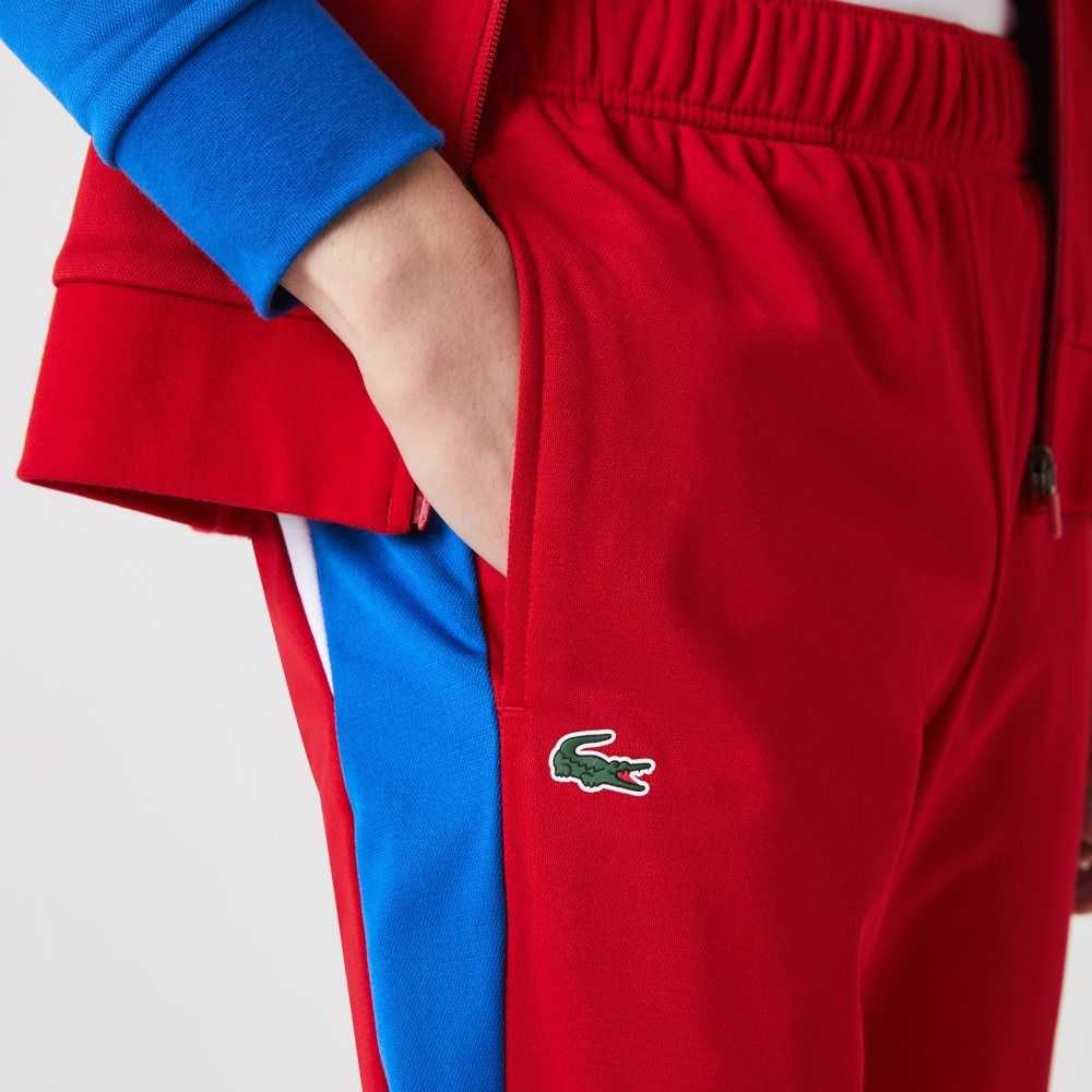 Red / Blue / White Lacoste SPORT Abrasion-Resistant Tennis Trackpants | ZHEQJI-784