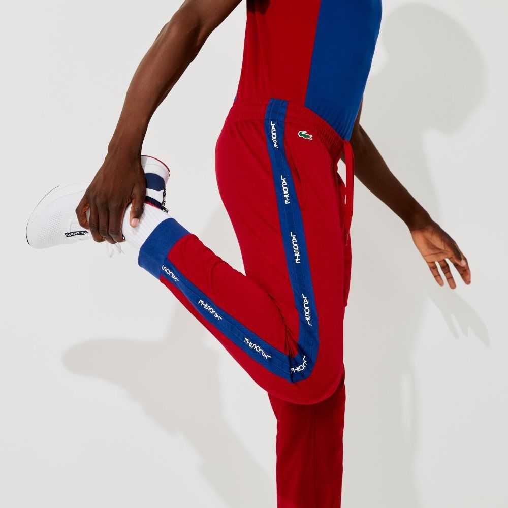 Red / Blue / White Lacoste SPORT Pique Jogging Pants | EODWSJ-023