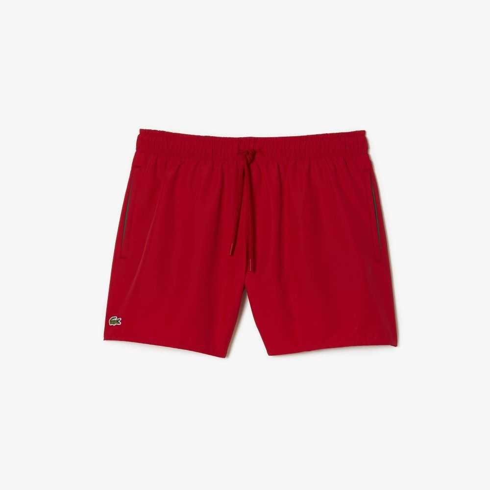 Red / Green Lacoste Light Quick-Dry Swim Shorts | BUHNRQ-168