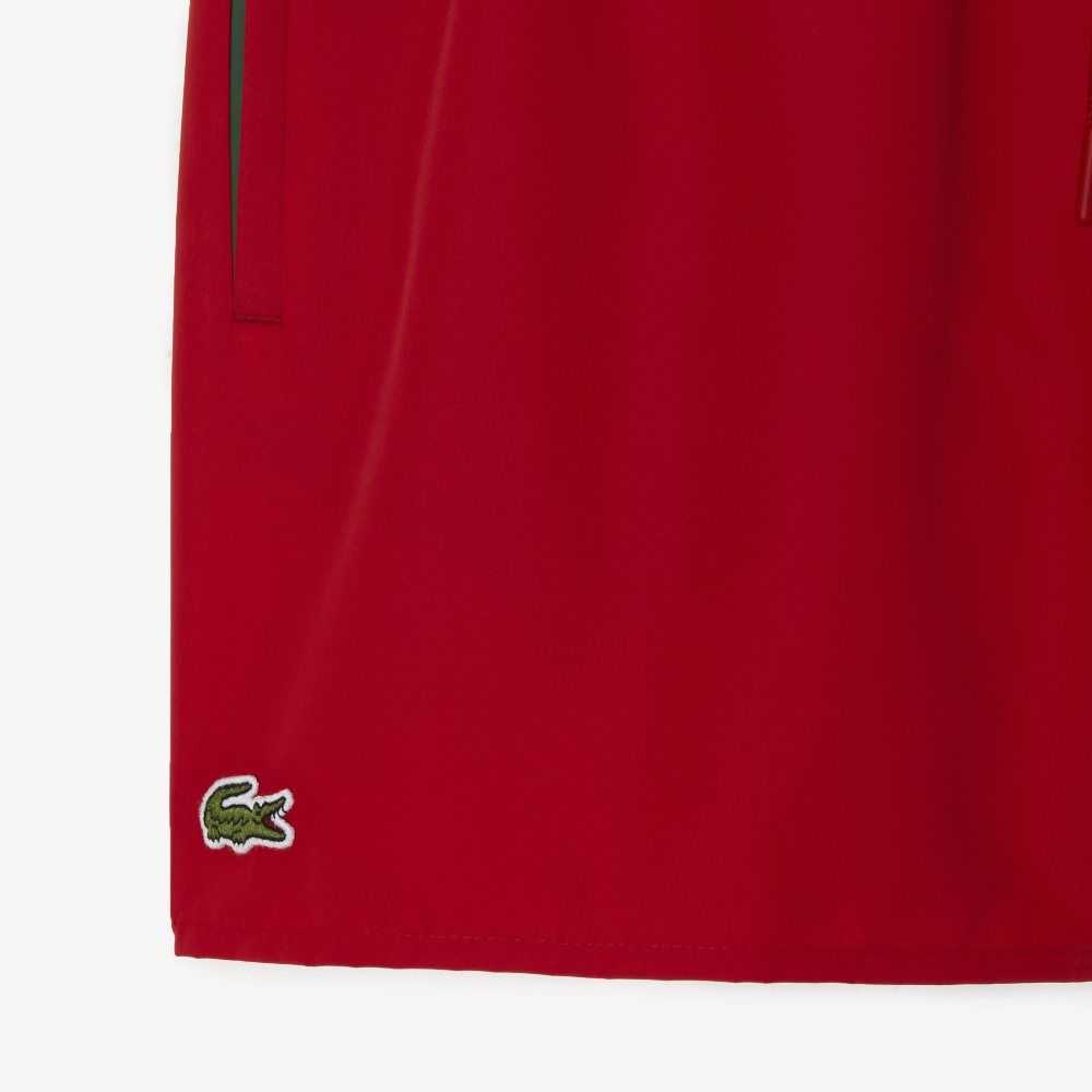 Red / Green Lacoste Light Quick-Dry Swim Shorts | BUHNRQ-168