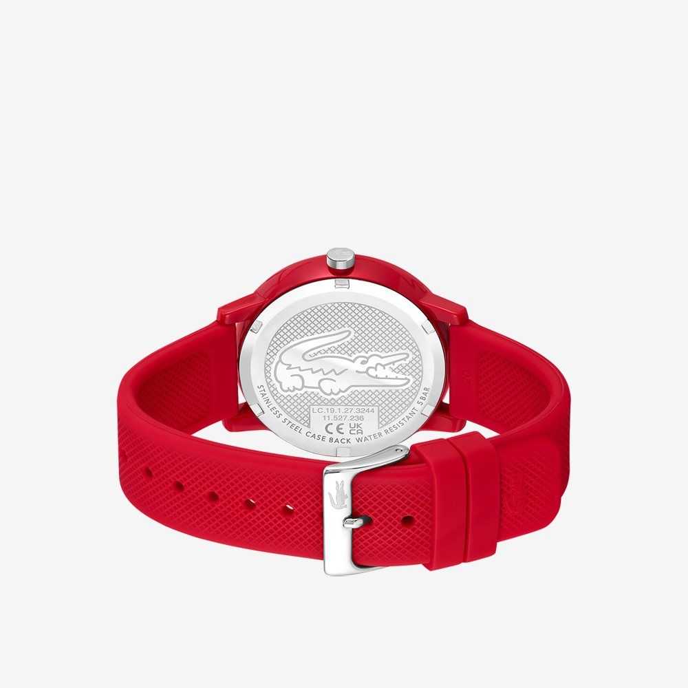 Red Lacoste 12.12 Red Silicone Strap Watch | SOUKYP-342